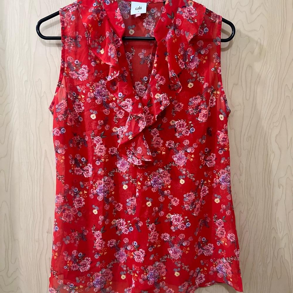 CAbi Red and Purple Blouse